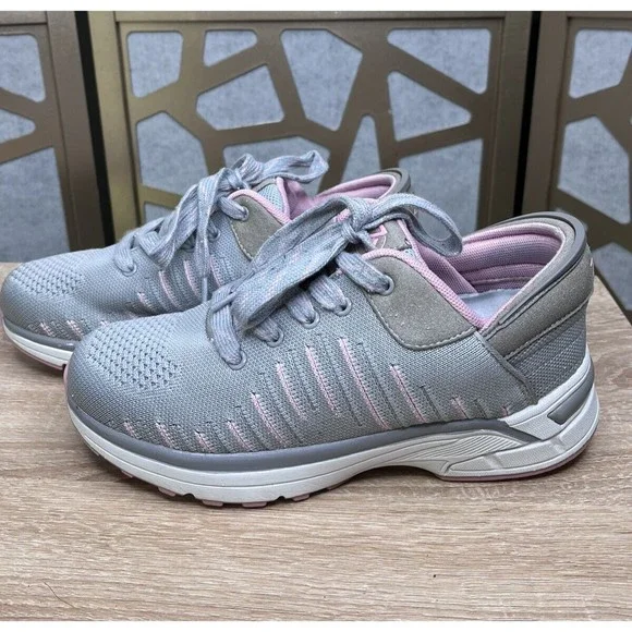 Zeba Walking Shoes Sneakers Womens Size 8.5 Gray Rose Pink Comfort - Picture 2 of 12
